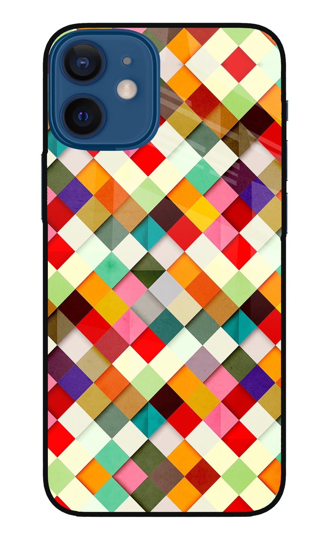 Geometric Abstract Colorful iPhone 12 Mini Glass Case