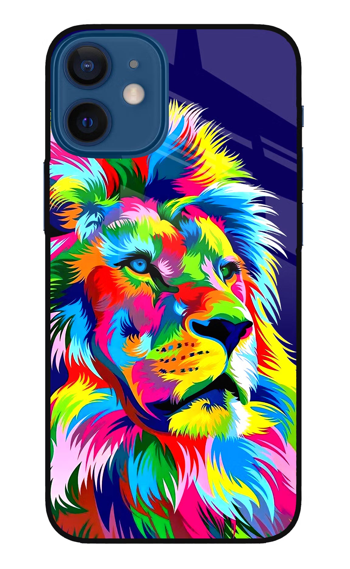 Vector Art Lion iPhone 12 Mini Glass Case Back Cover by Casekaro