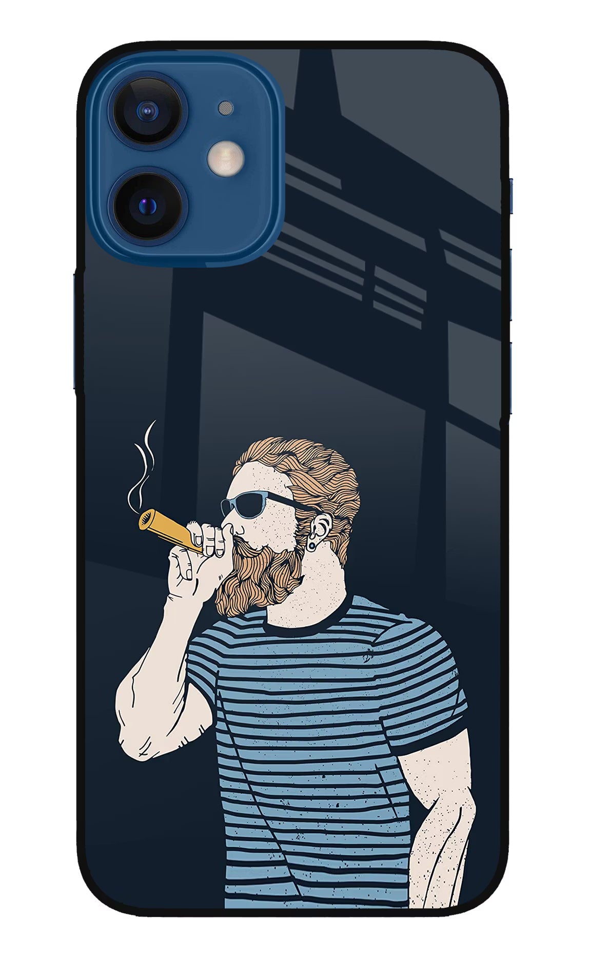 Smoking iPhone 12 Mini Glass Case Back Cover by Casekaro