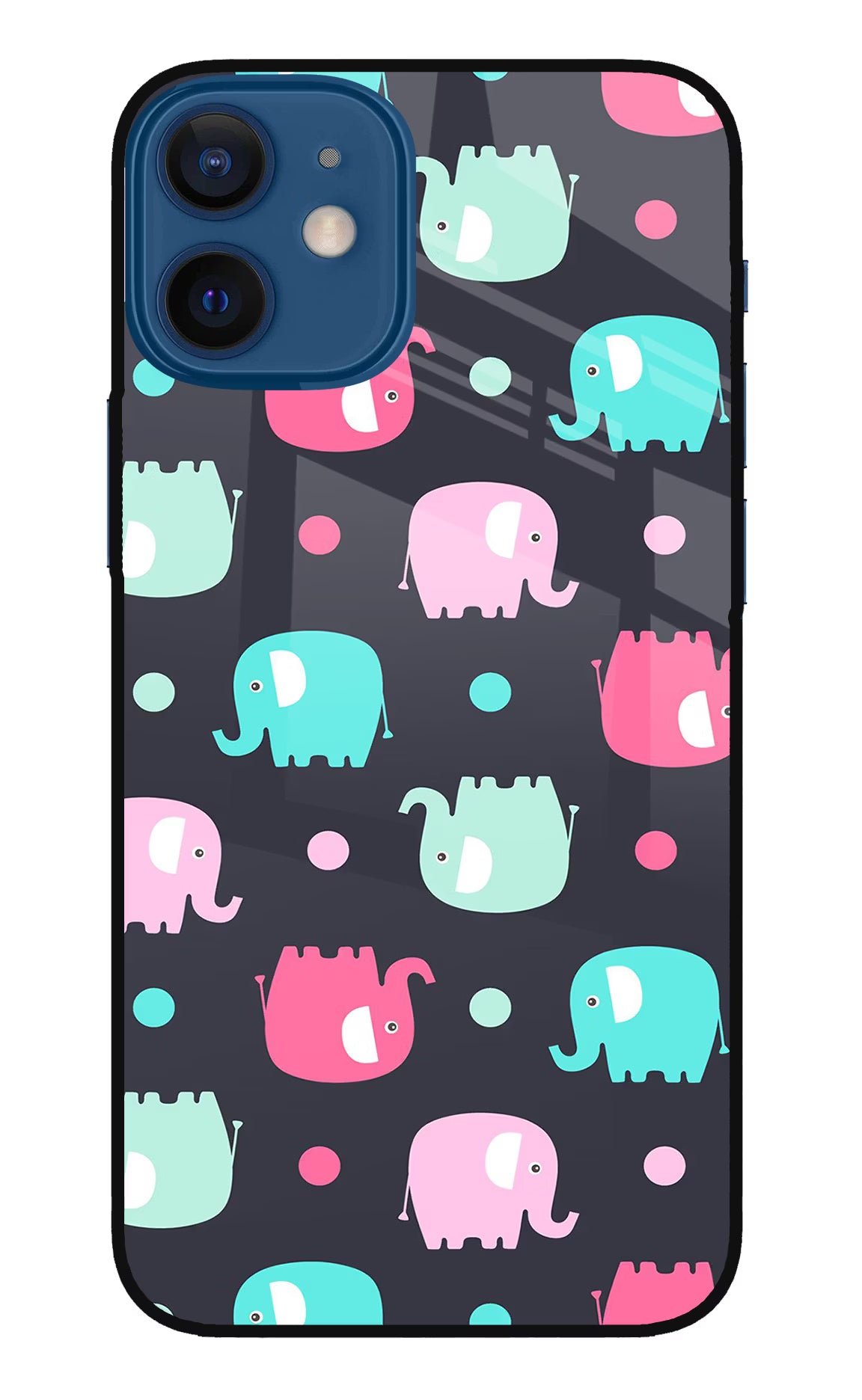 Elephants iPhone 12 Mini Glass Case Back Cover by Casekaro
