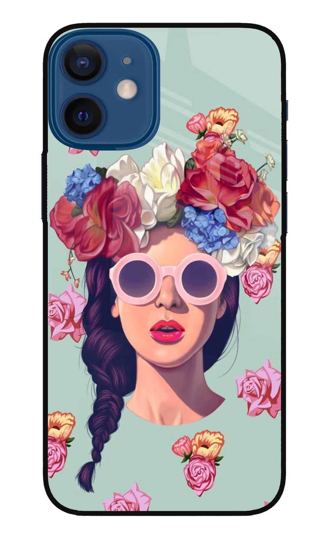 Pretty Girl iPhone 12 Mini Glass Case Back Cover by Casekaro