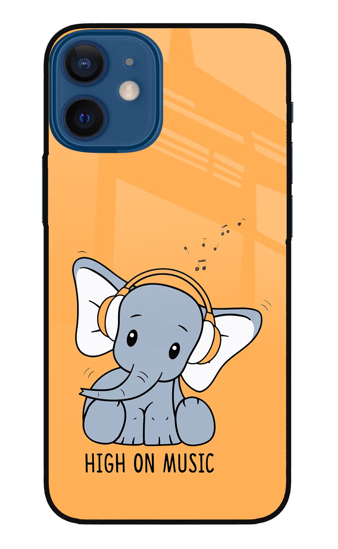 High On Music iPhone 12 Mini Glass Case Back Cover by Casekaro