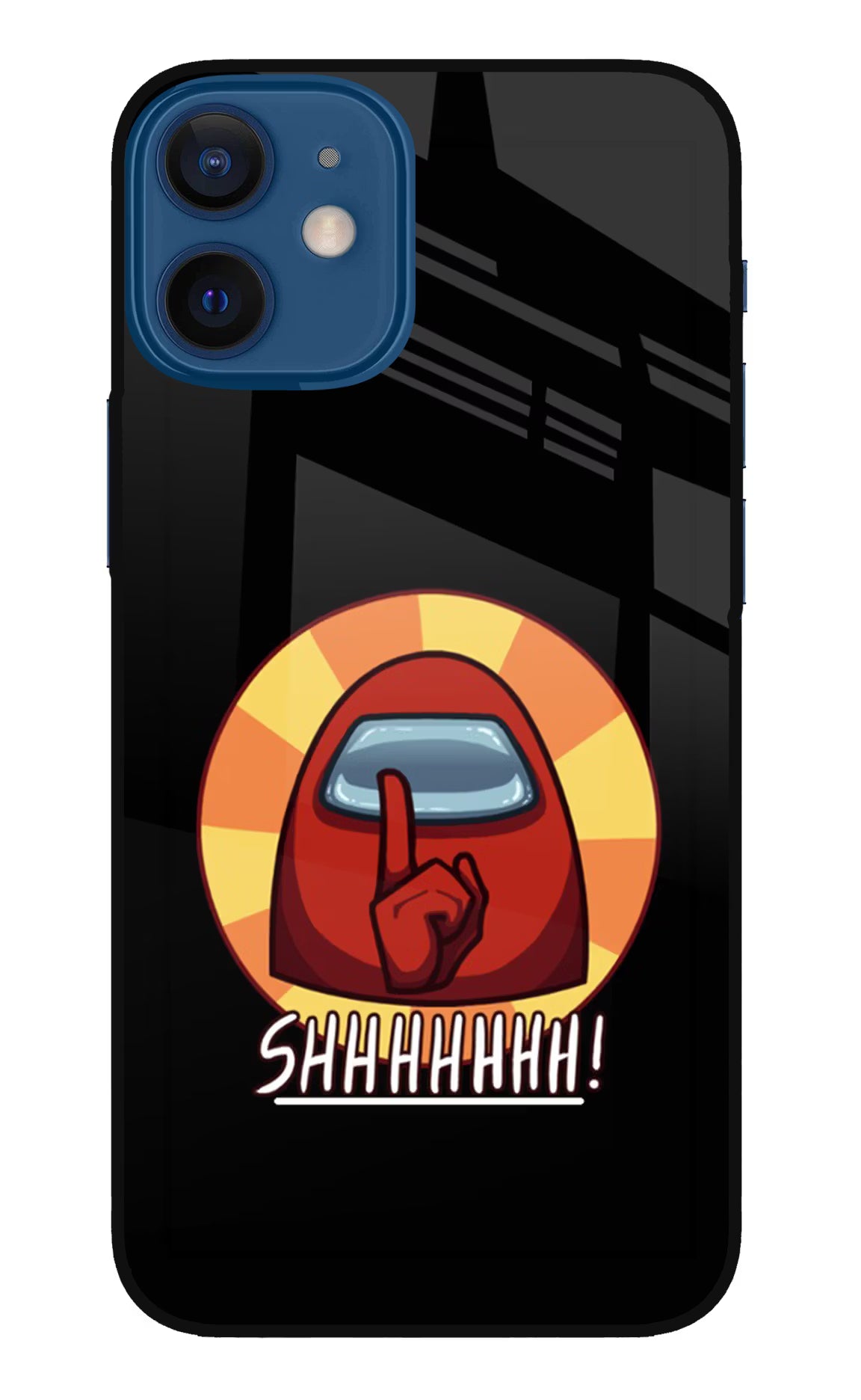 Among Us Shhh! iPhone 12 Mini Glass Case Back Cover by Casekaro