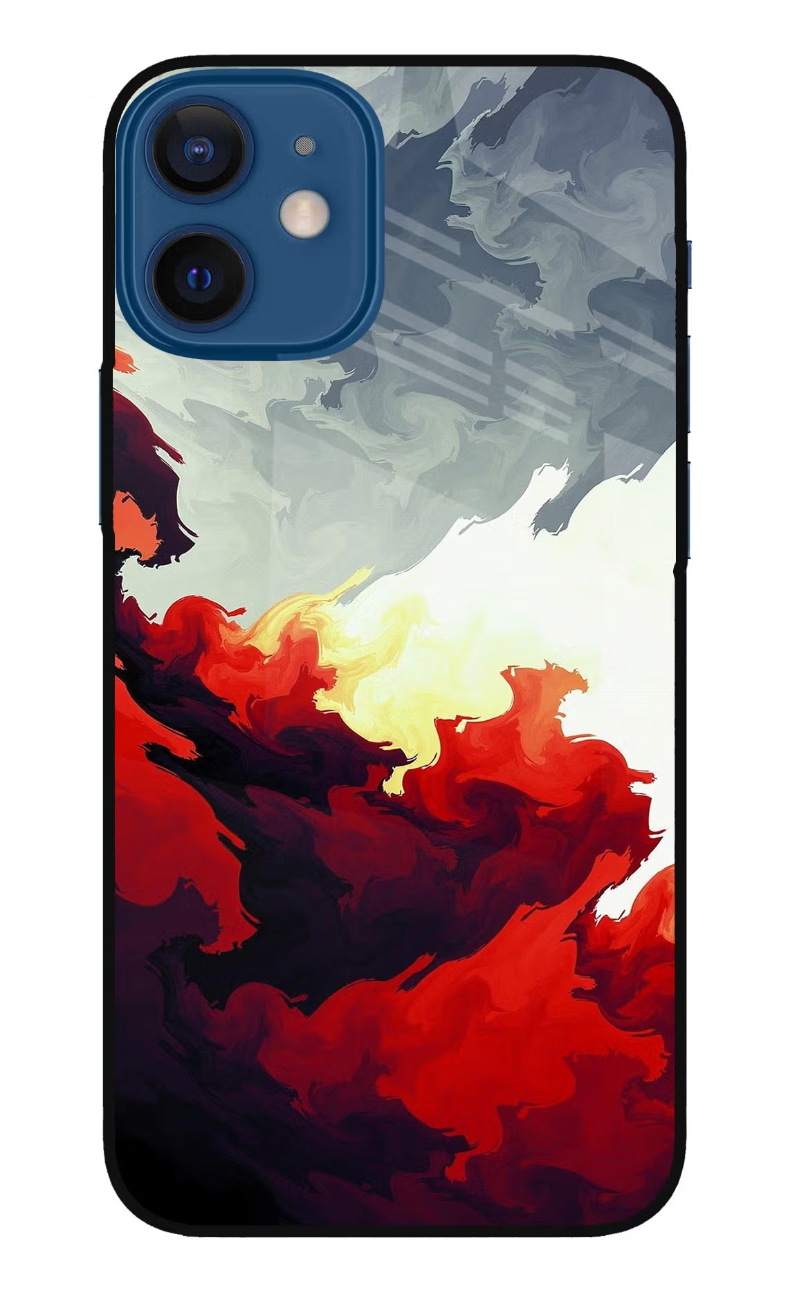Fire Cloud iPhone 12 Mini Glass Case Back Cover by Casekaro