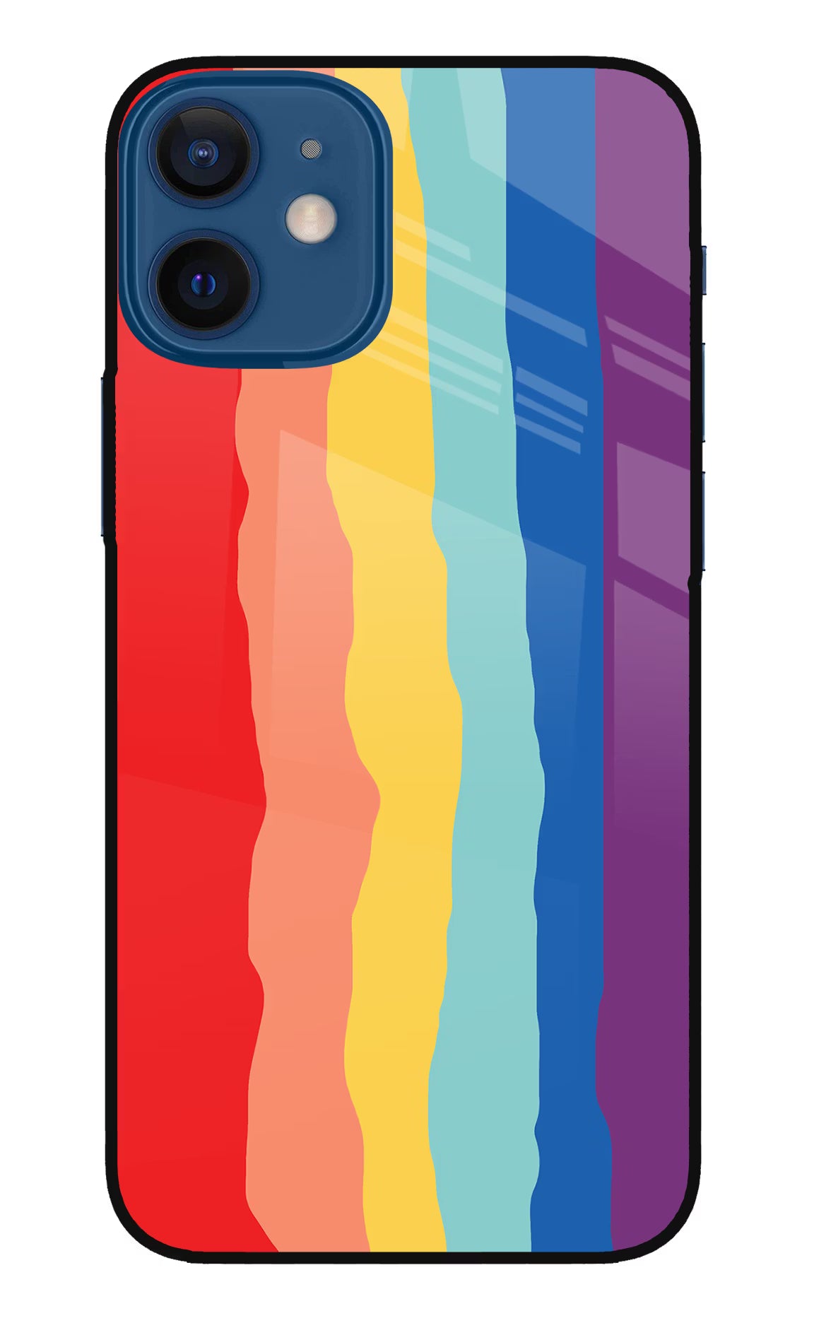 Rainbow iPhone 12 Mini Glass Case Back Cover by Casekaro