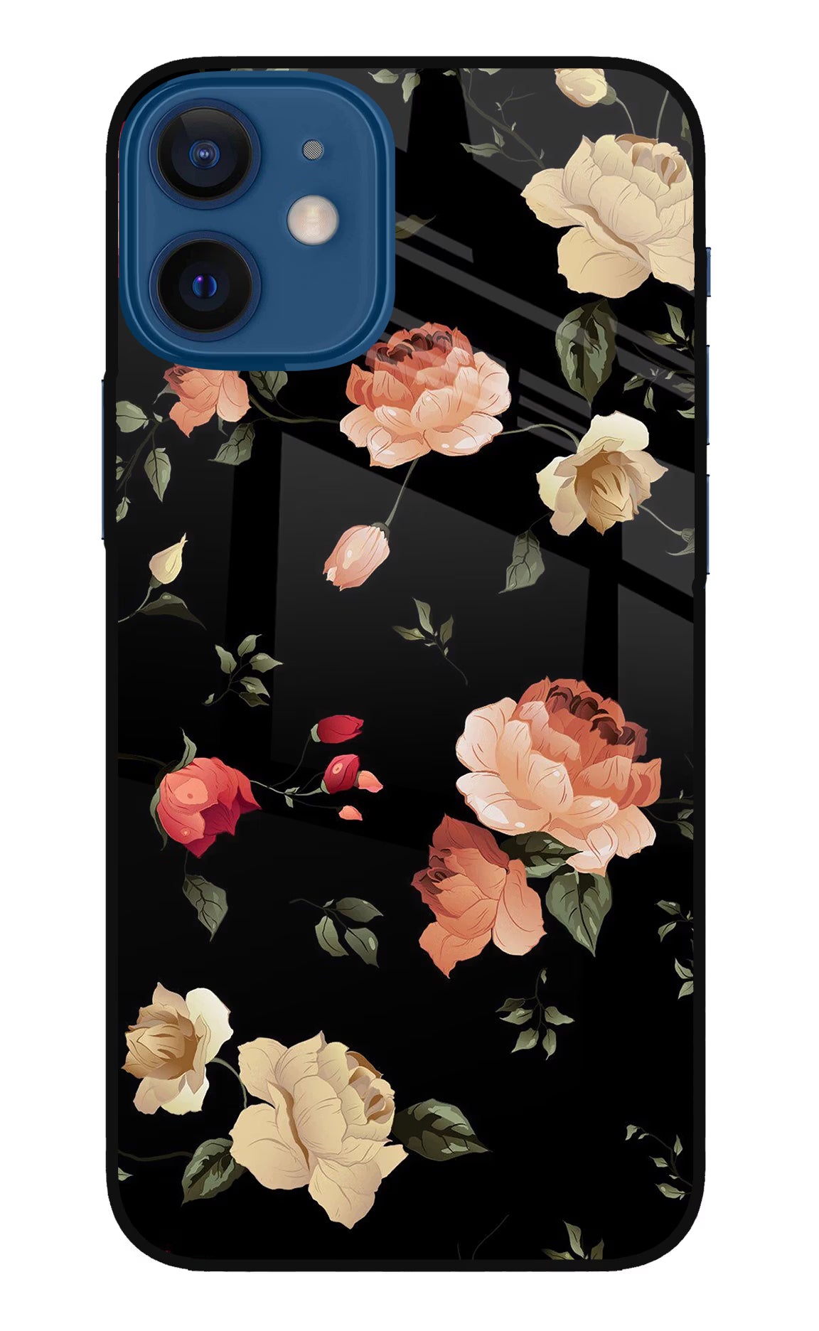 Flowers iPhone 12 Mini Glass Case Back Cover by Casekaro