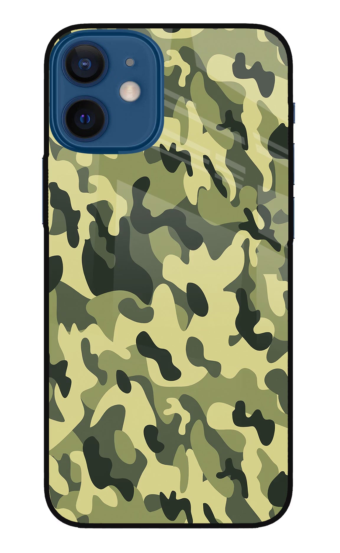 Camouflage iPhone 12 Mini Glass Case Back Cover by Casekaro