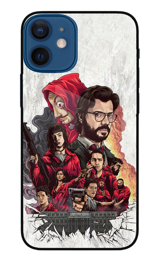 Money Heist Artwork iPhone 12 Mini Glass Case