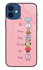 BTS names iPhone 12 Mini Glass Case Back Cover by Casekaro