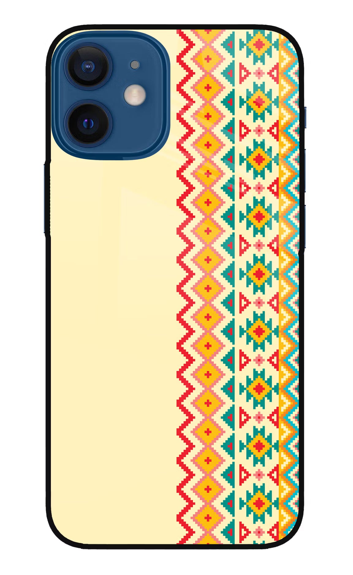 Ethnic Seamless iPhone 12 Mini Glass Case Back Cover by Casekaro