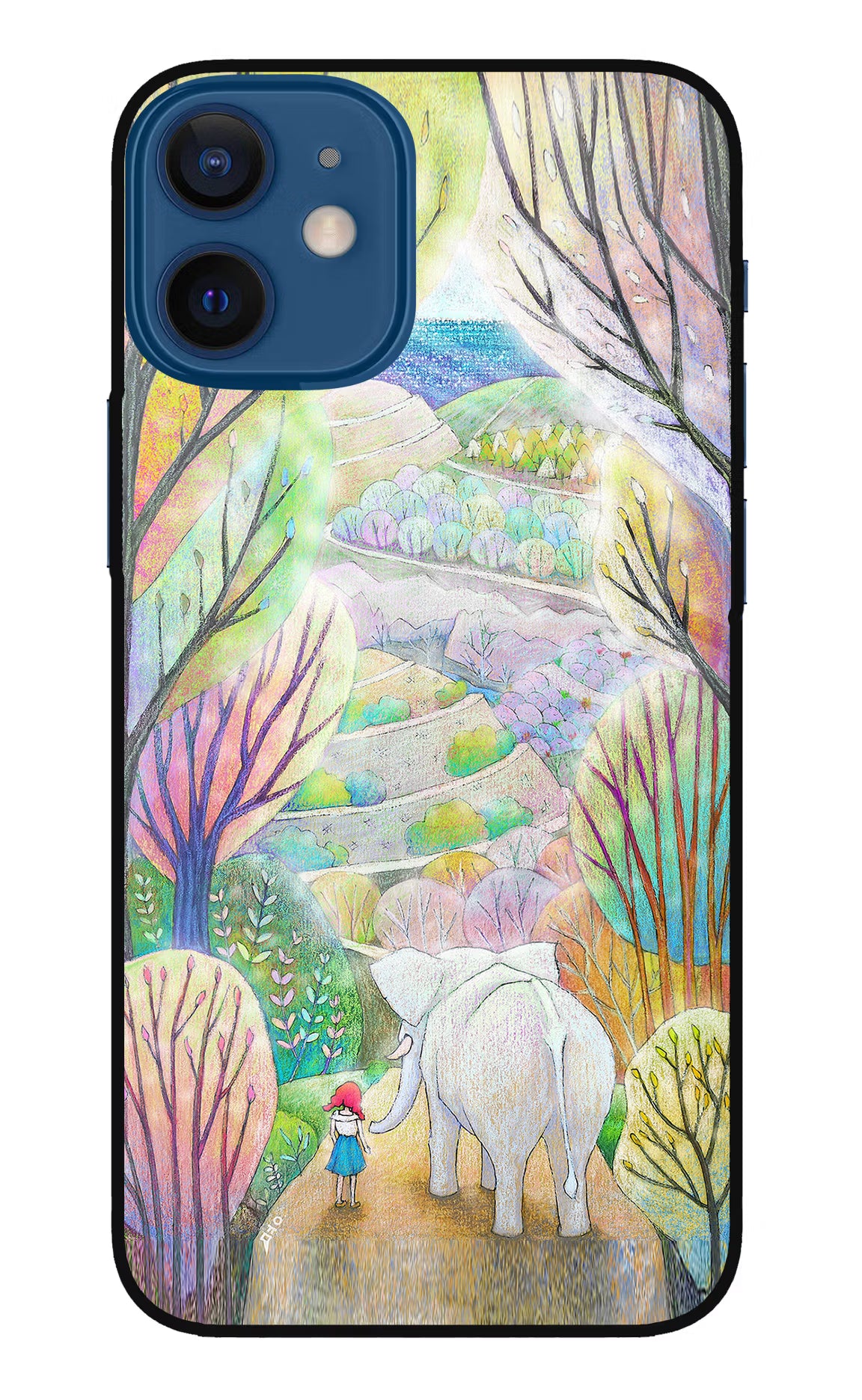 Nature Painting iPhone 12 Mini Glass Case Back Cover by Casekaro