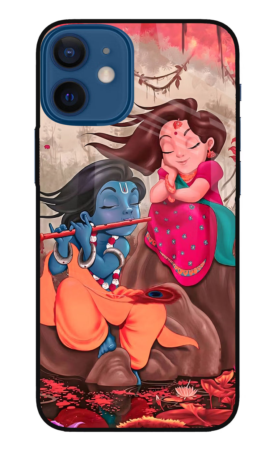 Radhe Krishna iPhone 12 Mini Back Cover, Metal case