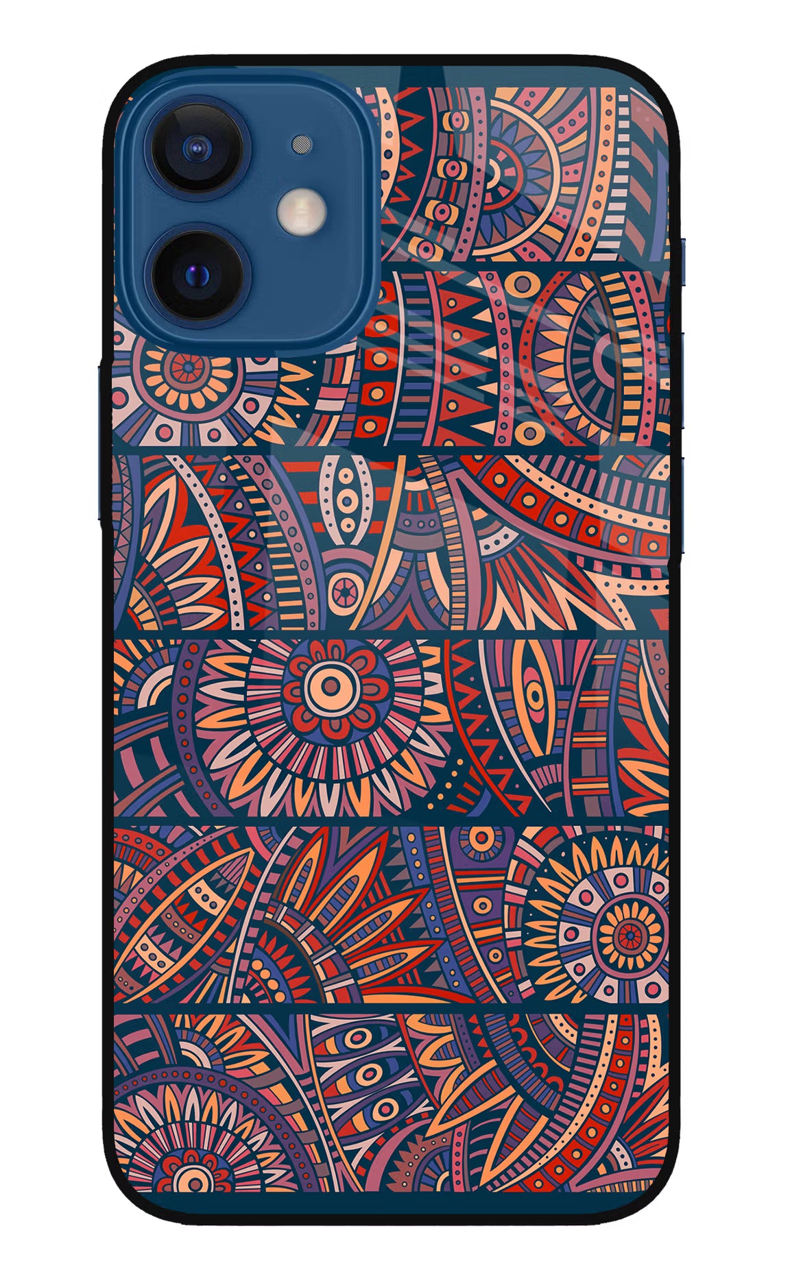 African Culture Design iPhone 12 Mini Glass Case Back Cover by Casekaro