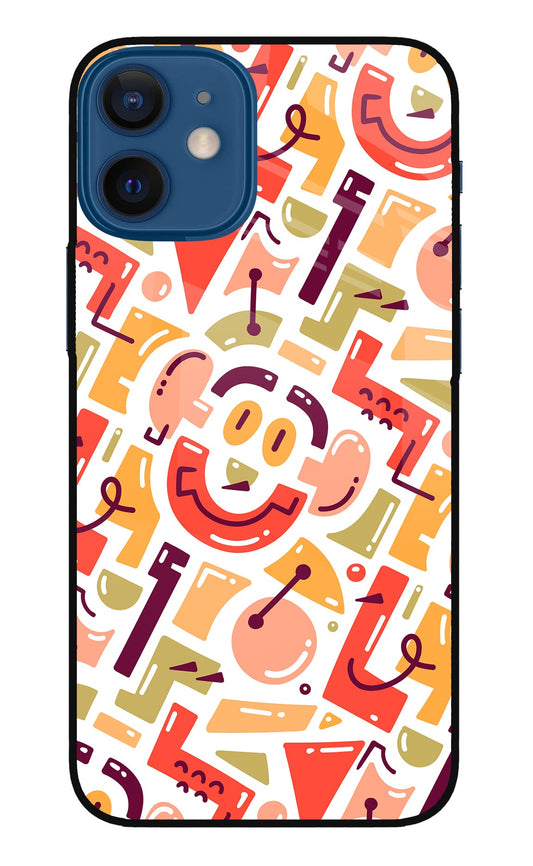 Doodle Pattern iPhone 12 Mini Glass Case