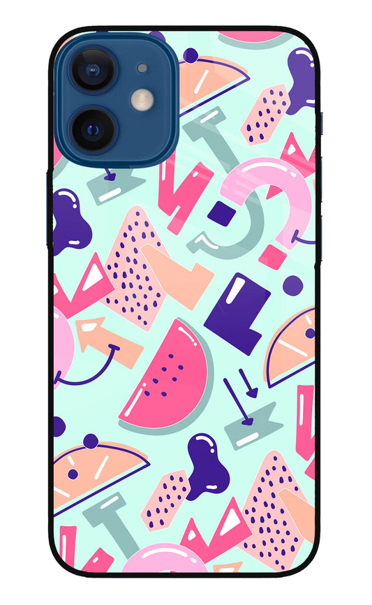 Doodle Pattern iPhone 12 Mini Glass Case