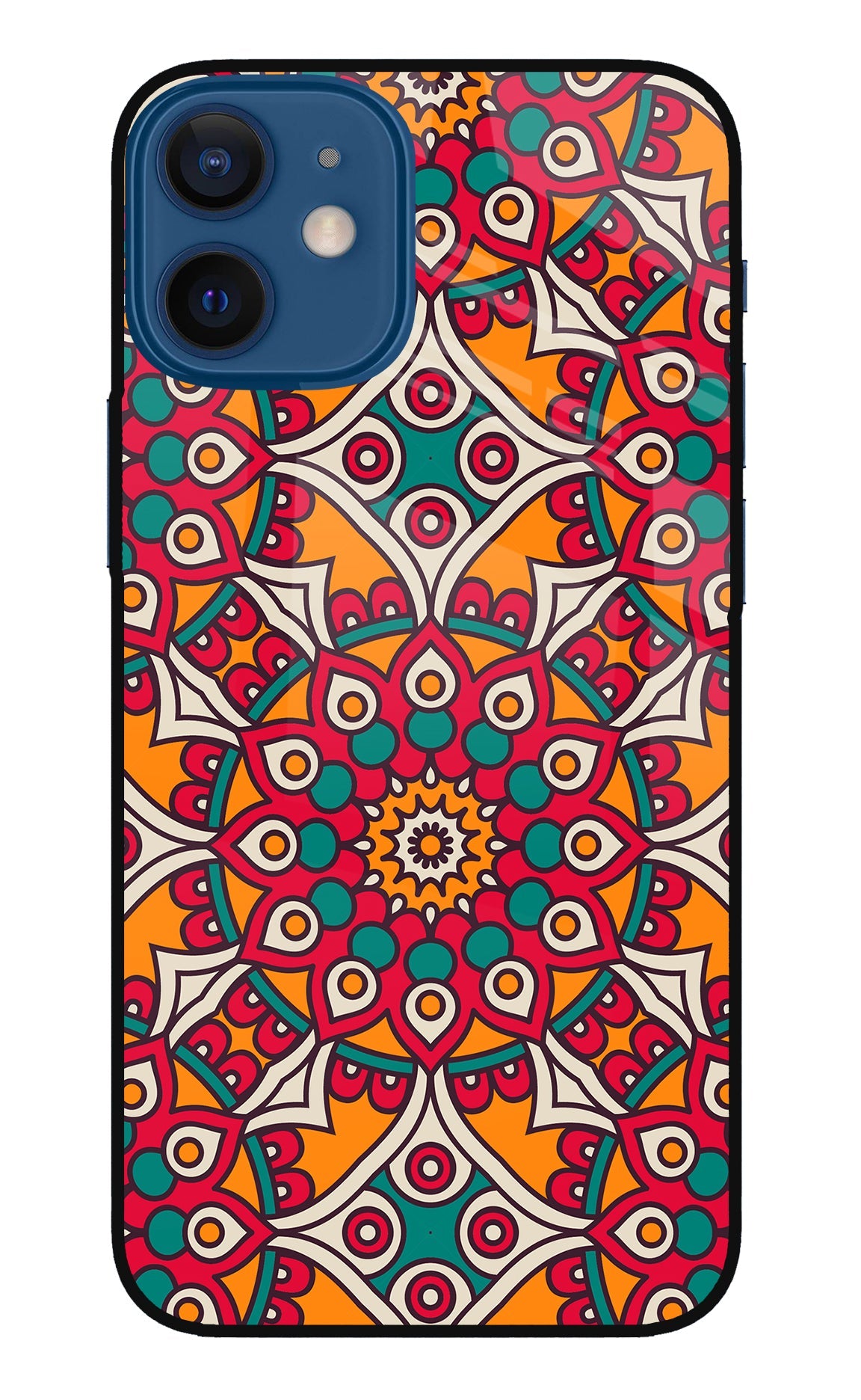 Mandala Art iPhone 12 Mini Glass Case