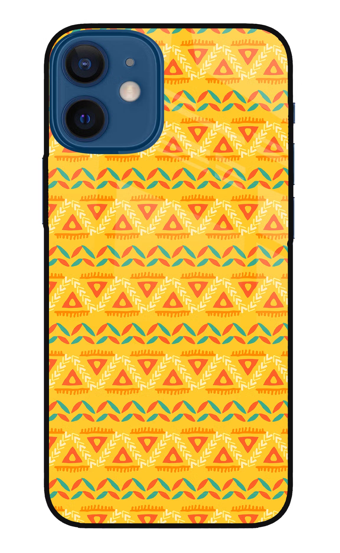 Tribal Pattern iPhone 12 Mini Glass Case Back Cover by Casekaro