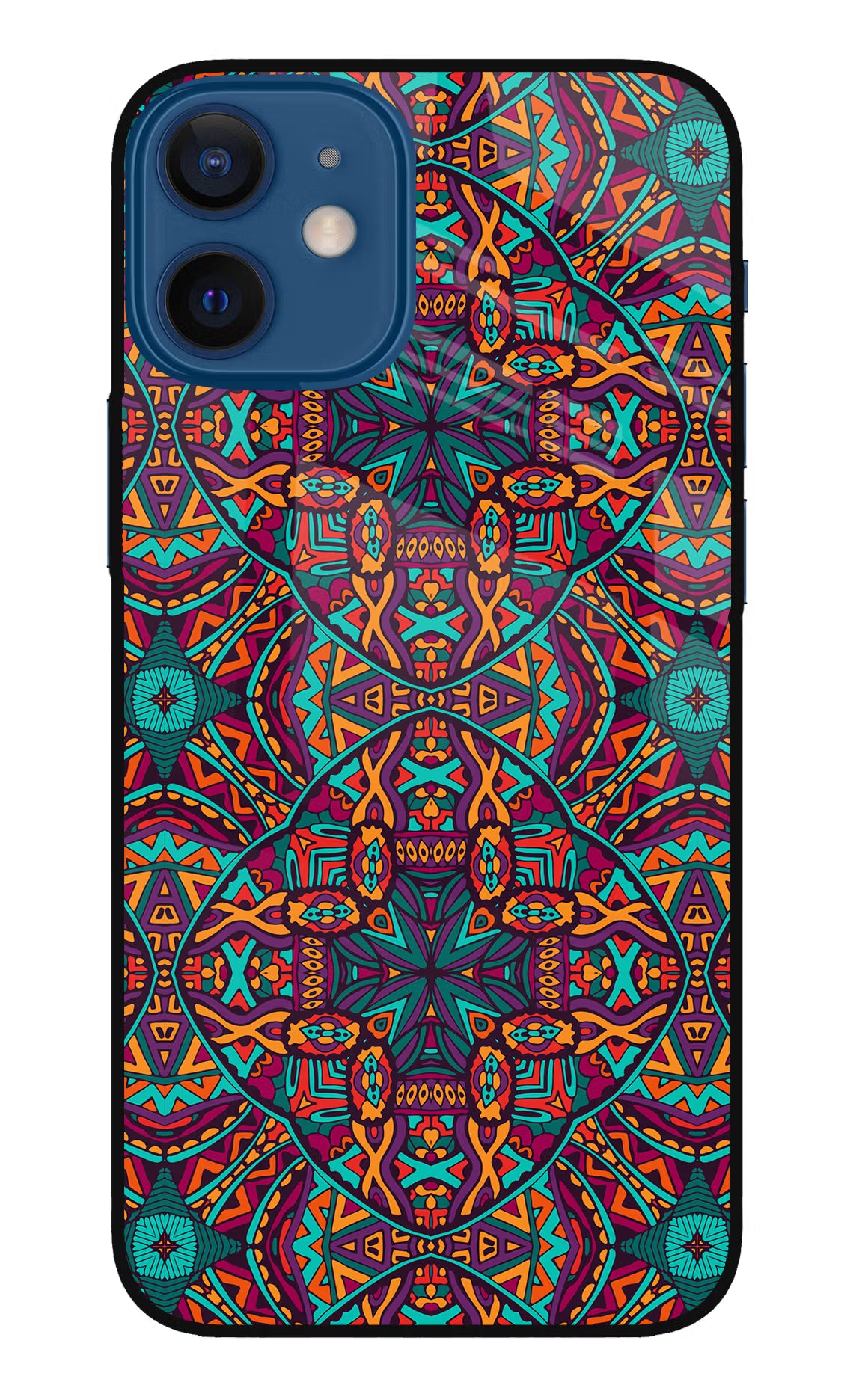Colour Mandala iPhone 12 Mini Glass Case Back Cover by Casekaro