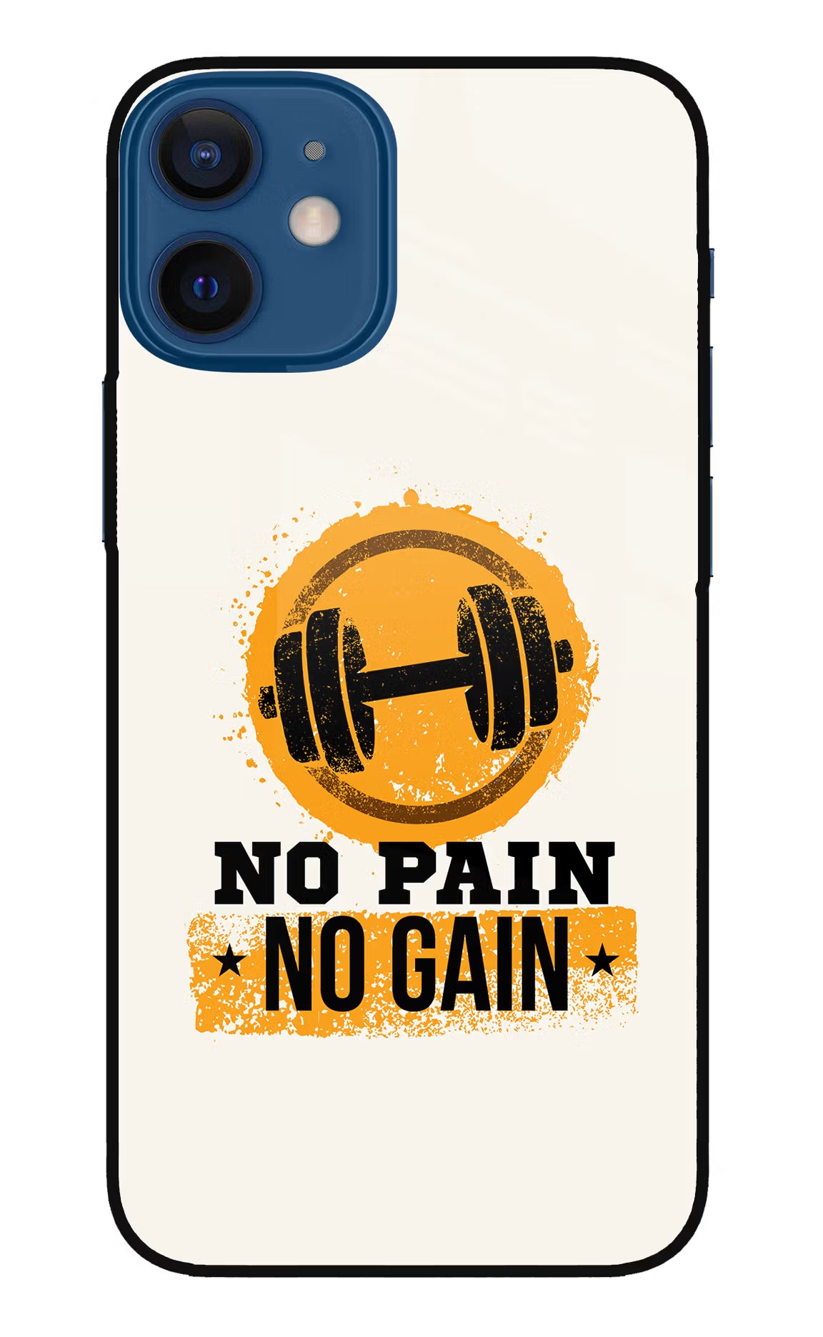 No Pain No Gain iPhone 12 Mini Glass Case Back Cover by Casekaro
