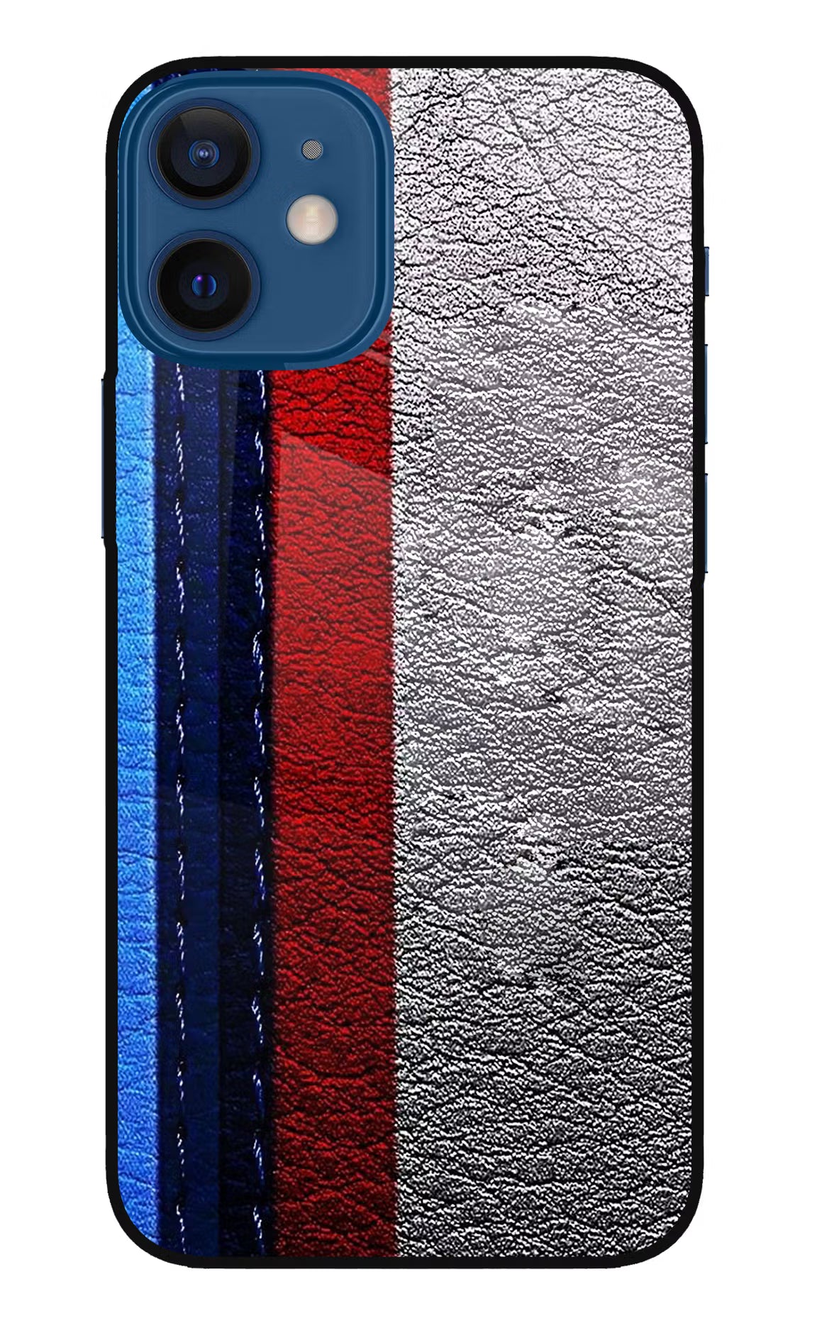 BMW Stripes iPhone 12 Mini Glass Case Back Cover by Casekaro
