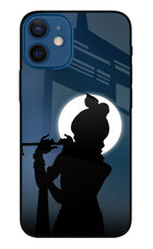 Shri Krishna Silhouette iPhone 12 Mini Glass Case Back Cover by Casekaro