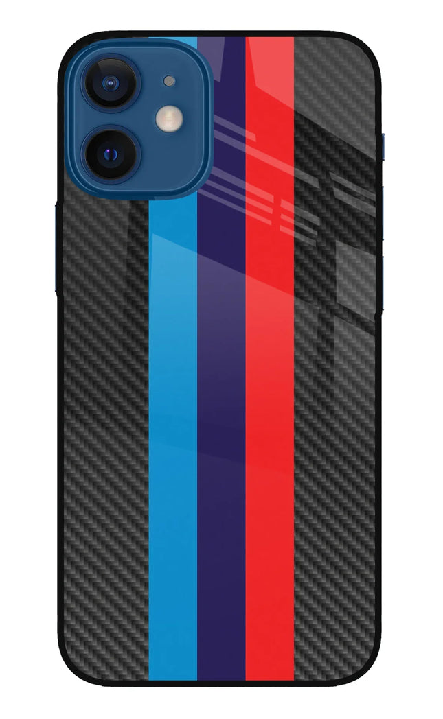 BMW Stripes Pattern iPhone 12 Mini Glass Case