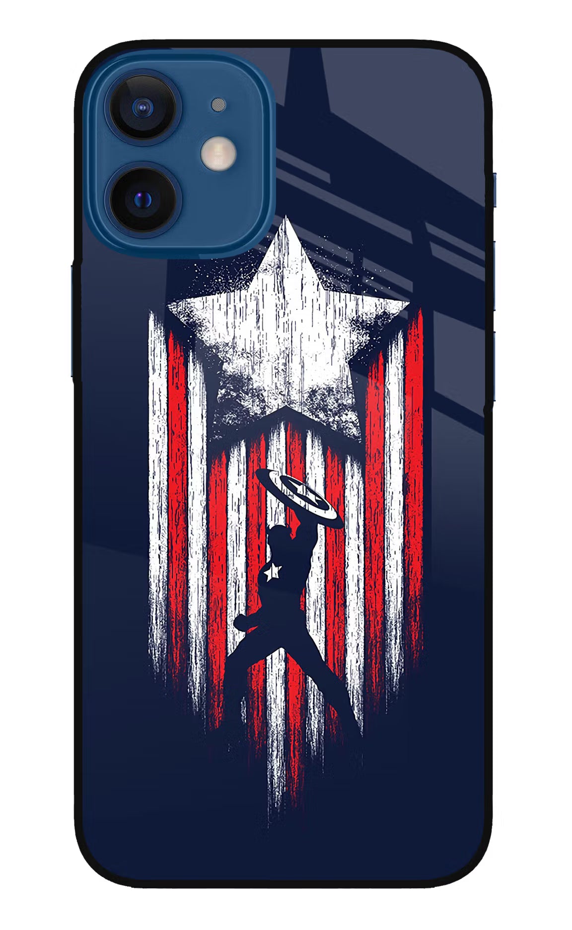 Captain America Marvel Art iPhone 12 Mini Glass Case Back Cover by Casekaro