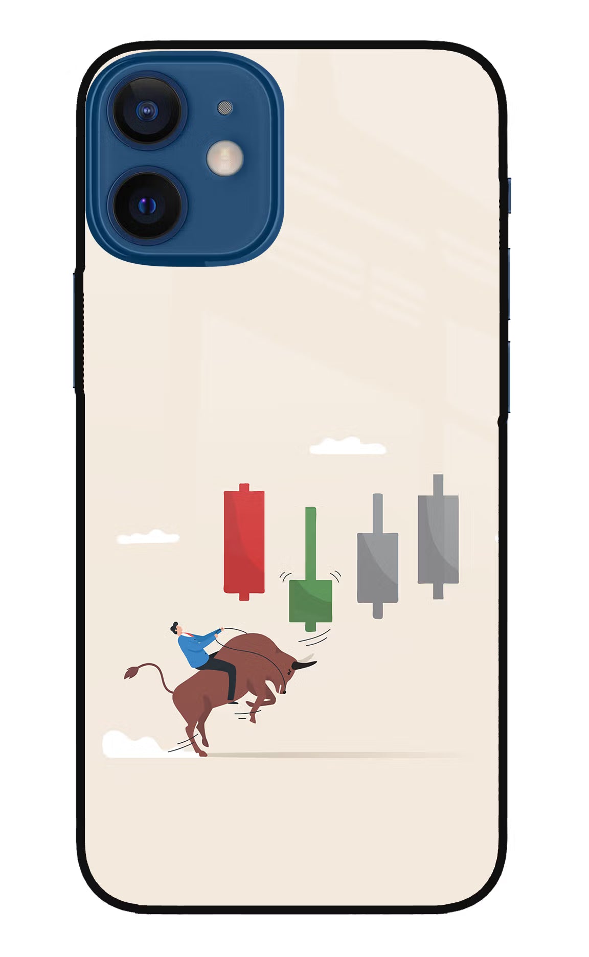 Bull Trading Momentum iPhone 12 Mini Glass Case Back Cover by Casekaro