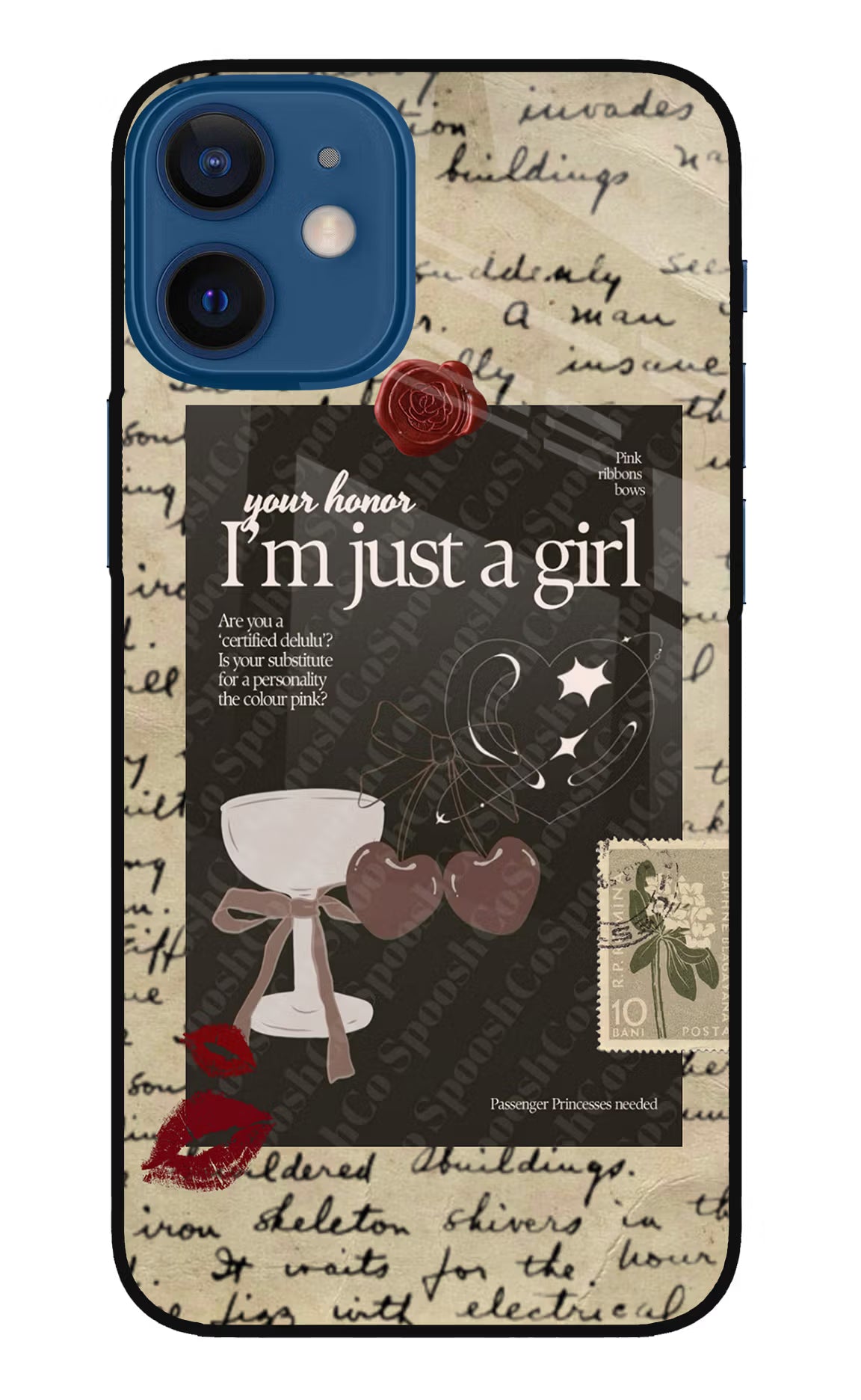 I am just a girl iPhone 12 Mini Glass Case Back Cover by Casekaro