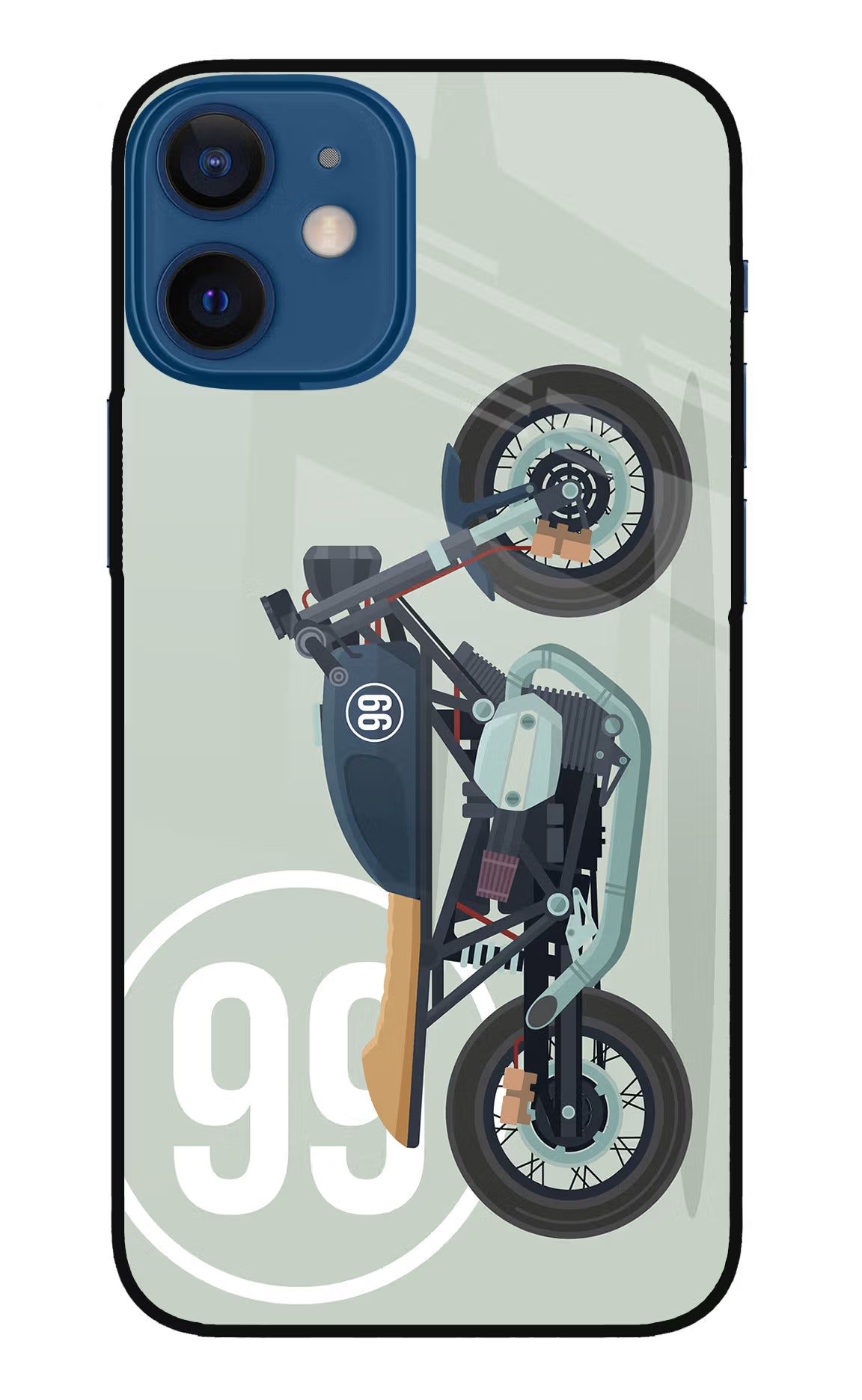 Classic Cafe Racer 99 iPhone 12 Mini Glass Case Back Cover by Casekaro