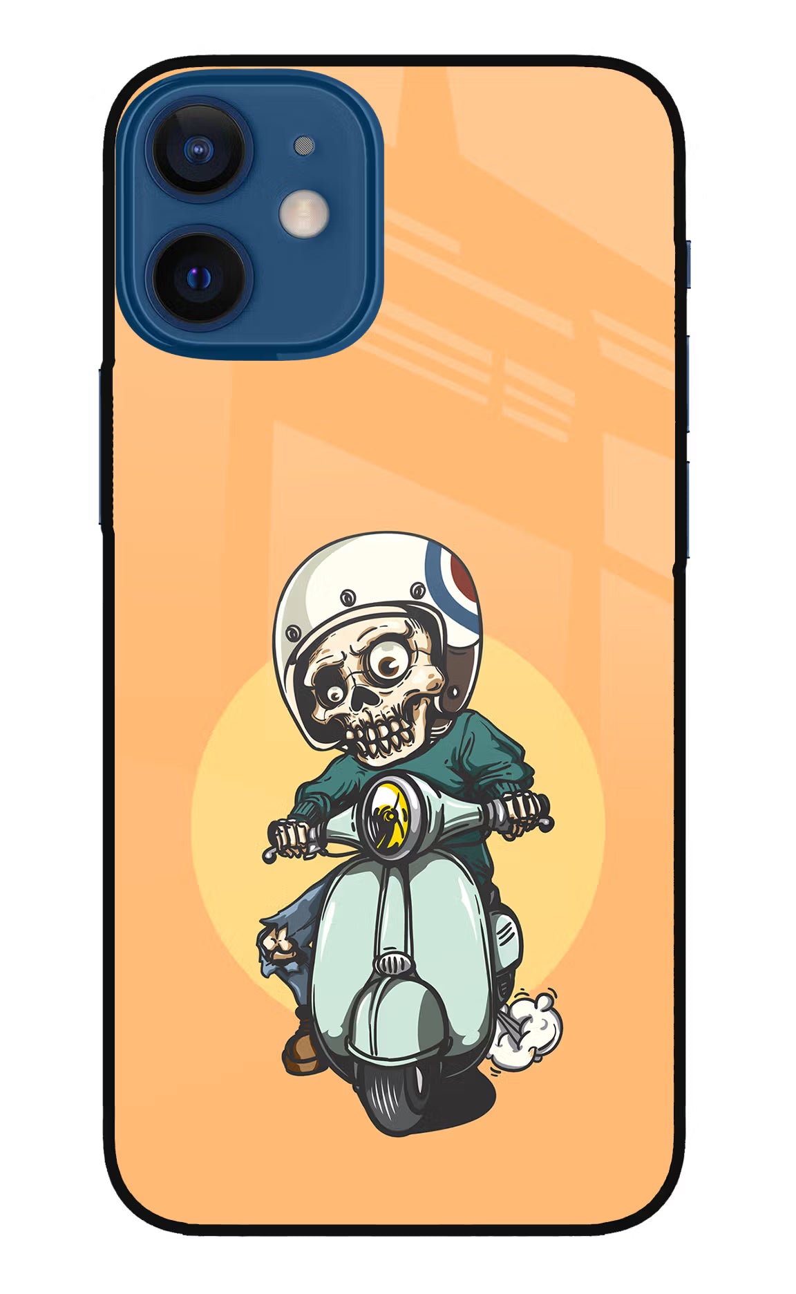 Undead Biker iPhone 12 Mini Glass Case Back Cover by Casekaro