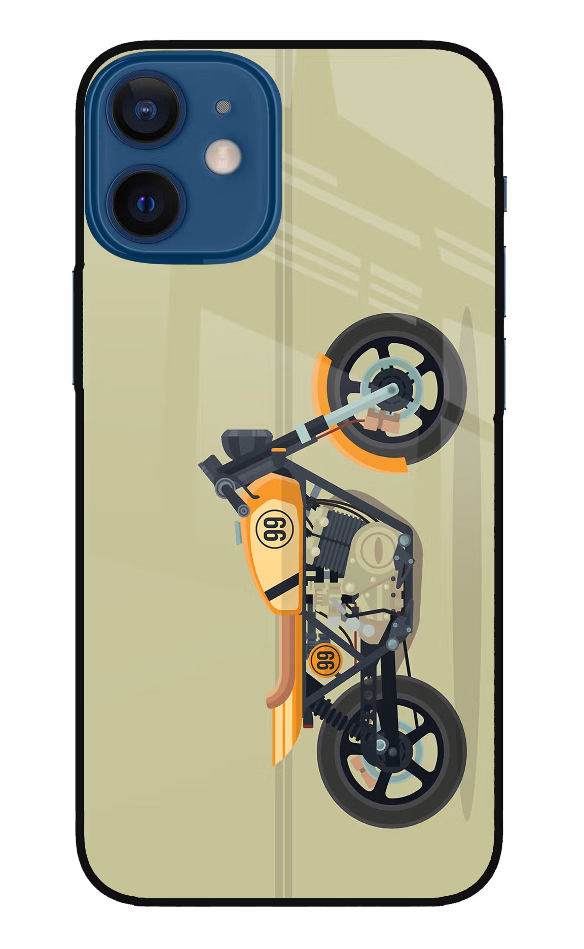 Vertical Speedster iPhone 12 Mini Glass Case Back Cover by Casekaro