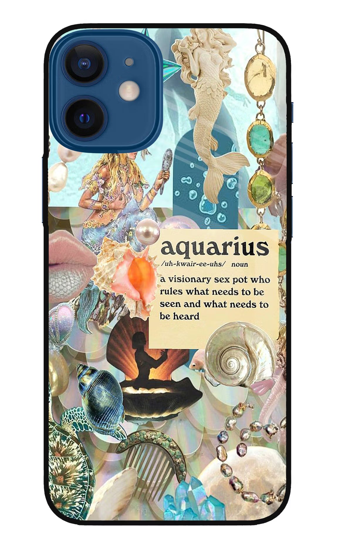 Aquarius Zodiac iPhone 12 Mini Glass Case Back Cover by Casekaro