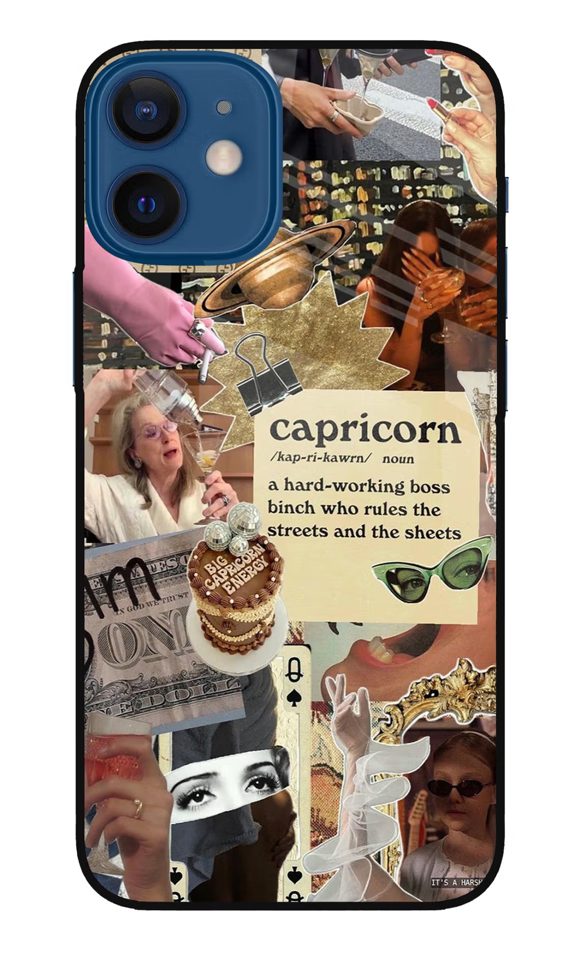 Capricorn Zodiac iPhone 12 Mini Glass Case Back Cover by Casekaro