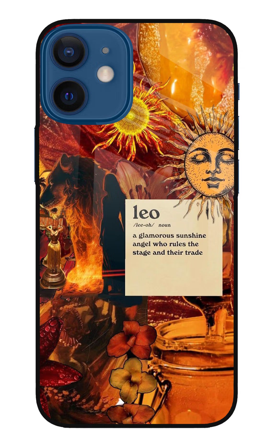 Leo Zodiac iPhone 12 Mini Glass Case Back Cover by Casekaro