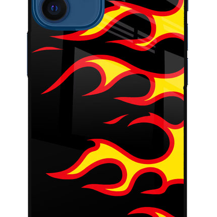 Side Sweep Flames iPhone 12 Mini Glass Case