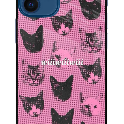 Pink Cats iPhone 12 Mini Glass Case