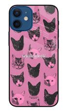 Pink Cats iPhone 12 Mini Glass Case