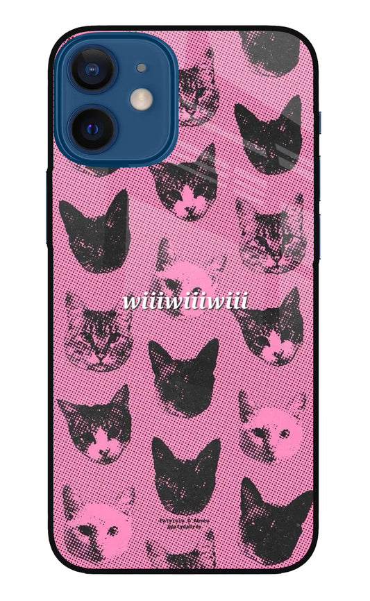Pink Cats iPhone 12 Mini Glass Case