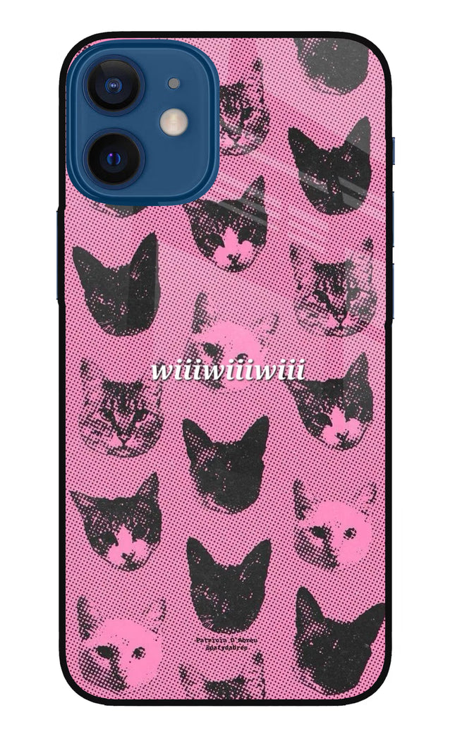 Pink Cats iPhone 12 Mini Glass Case