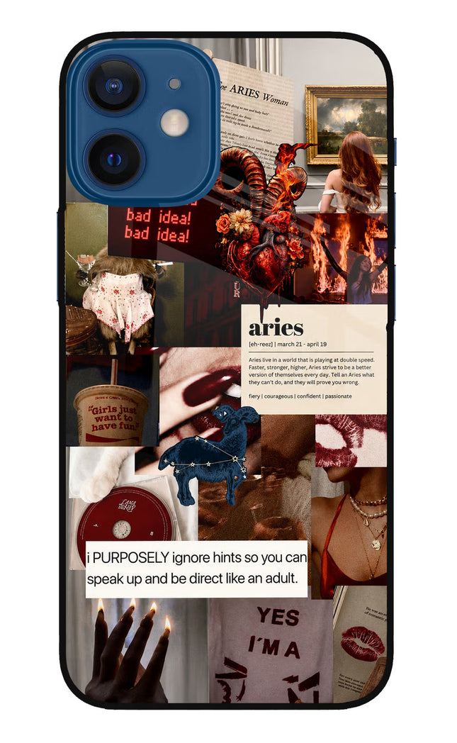 Zodiac Aries iPhone 12 Mini Glass Case