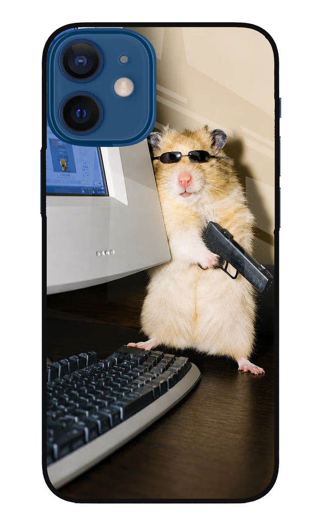 Hacker Hamster iPhone 12 Mini Glass Case