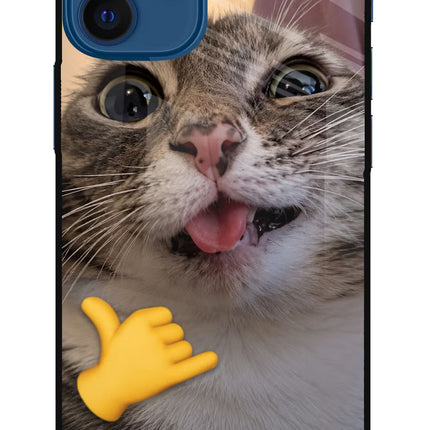 Silly Cat Call iPhone 12 Mini Glass Case