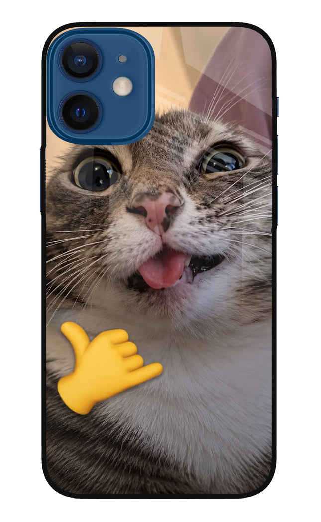 Silly Cat Call iPhone 12 Mini Glass Case