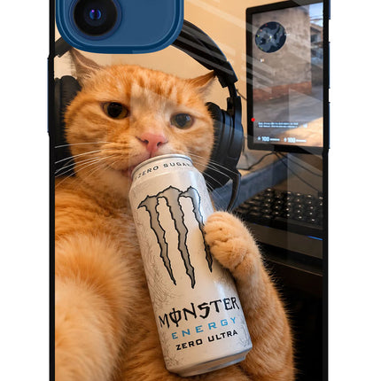 Gamer Cat Energy iPhone 12 Mini Glass Case