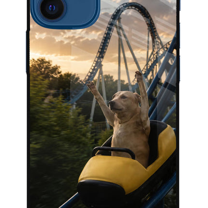 Rollercoaster Dog iPhone 12 Mini Glass Case