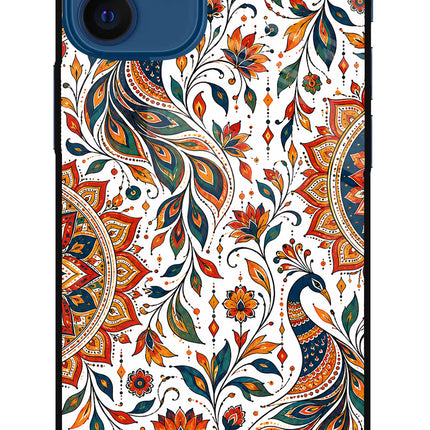 White Mayura iPhone 12 Mini Glass Case