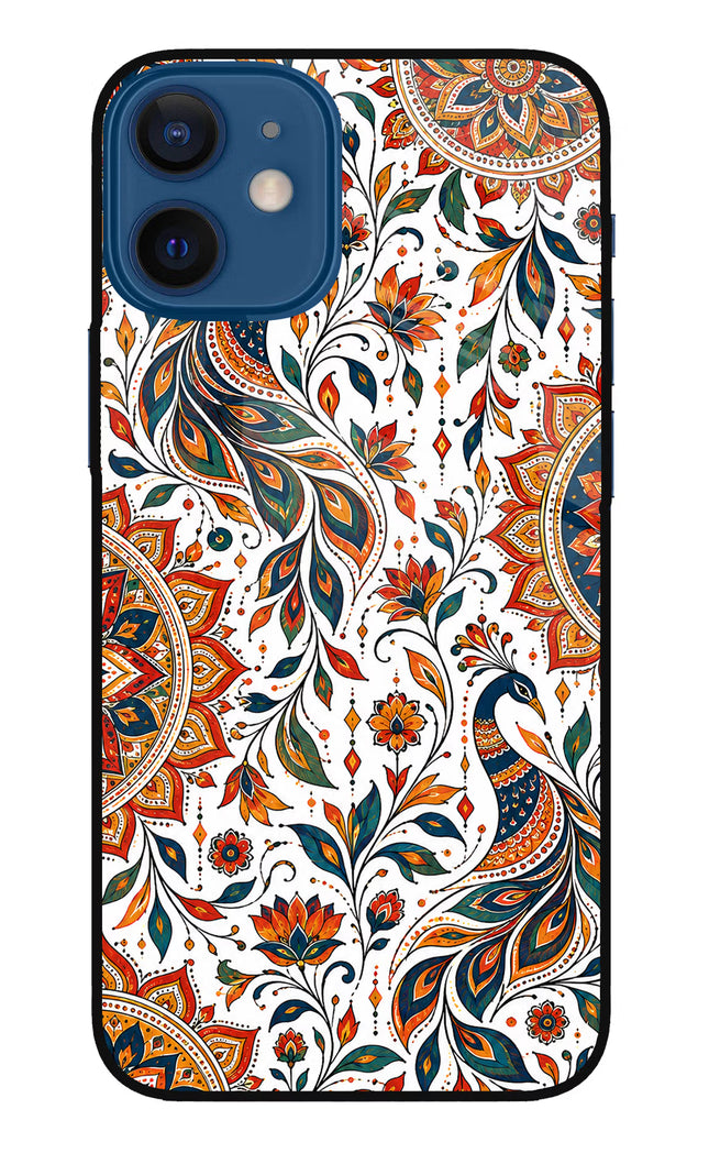 White Mayura iPhone 12 Mini Glass Case
