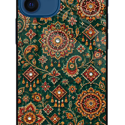 Green Pataka iPhone 12 Mini Glass Case