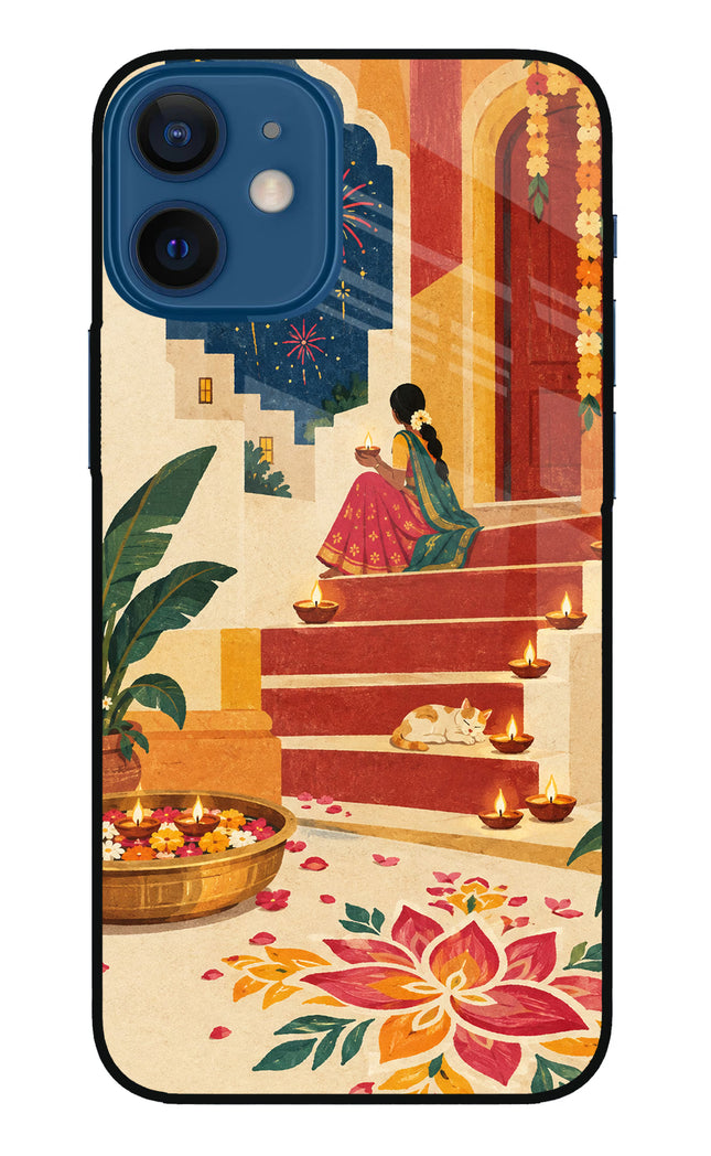 Diwali Rangoli iPhone 12 Mini Glass Case